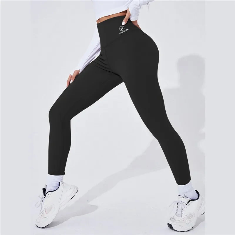 High Waisted Seamless Leggings Sport Fitness Yoga cropped pants women spring autumn winter running pants Sexy hip lift Tights
