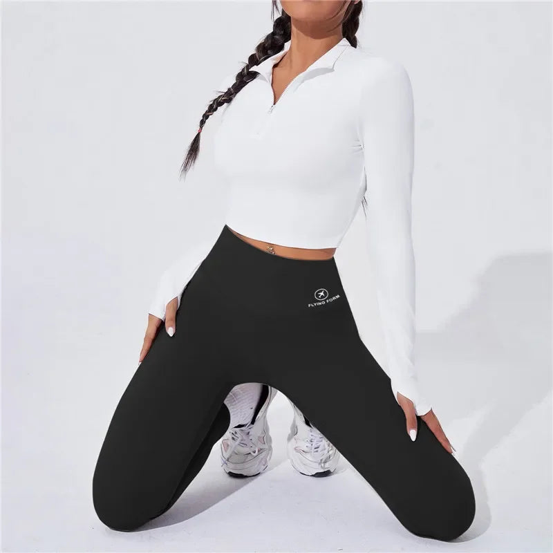 High Waisted Seamless Leggings Sport Fitness Yoga cropped pants women spring autumn winter running pants Sexy hip lift Tights
